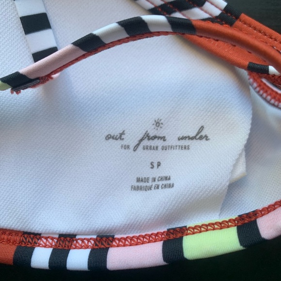 Urban Outfitters Out From Under Colorful Striped Triangle Front Clasp Swimsuit - Picture 6 of 6